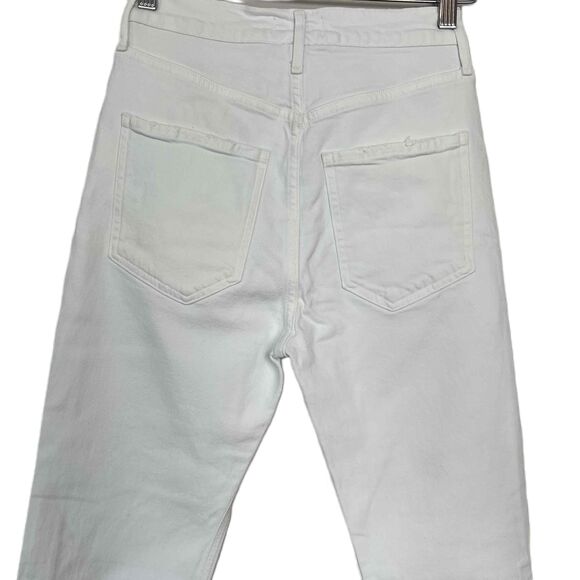 Agolde Size 25 Riley High Rise Straight Leg Jeans White Wash Button Fly - Picture 5 of 12
